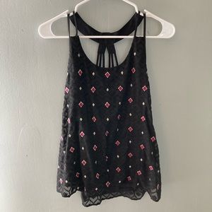 CANDIE'S Black Tank Top with Detailed Back